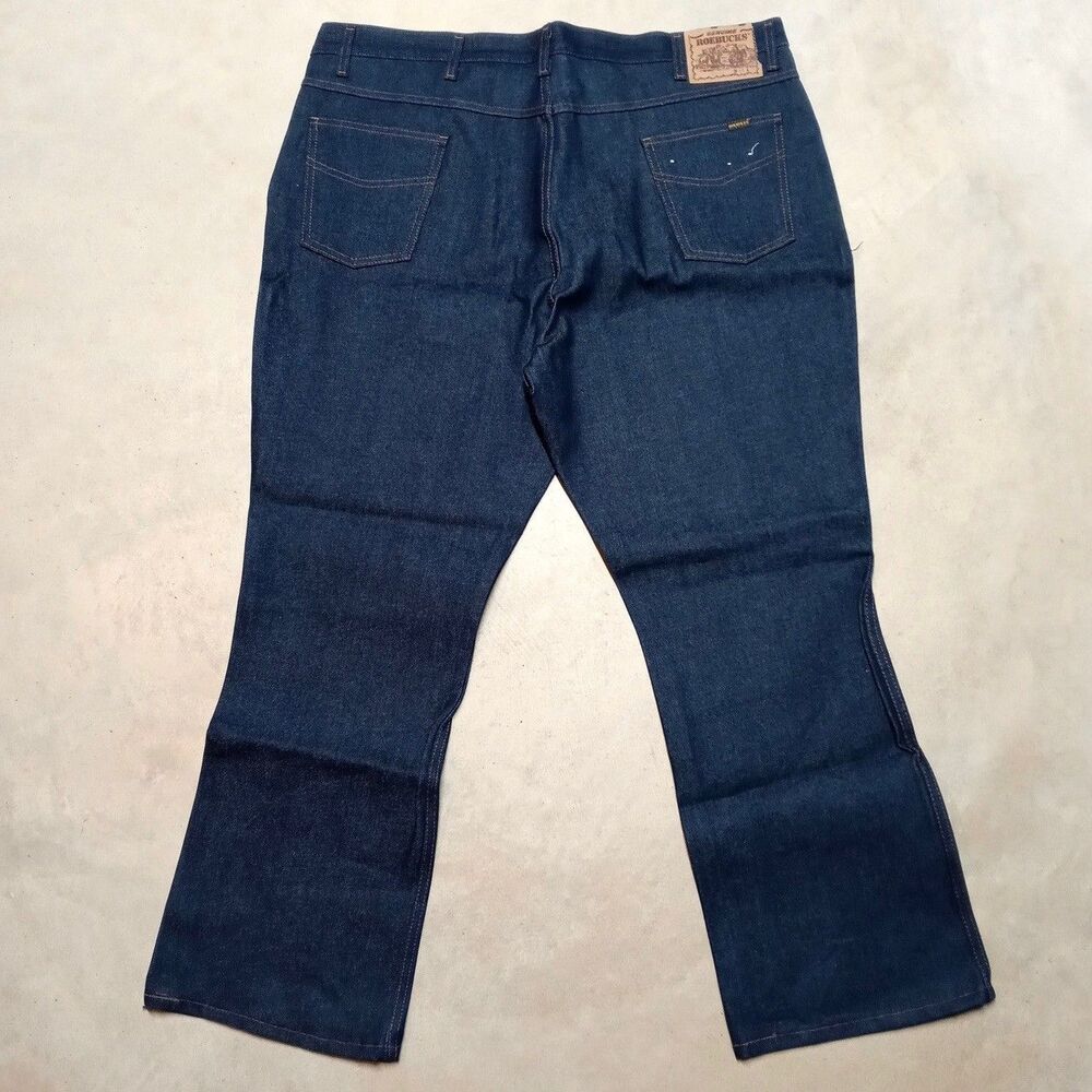 Vintage Sears Roebucks Jeans Fits 44x30 Made in USA Denim Dark Wash Straight Leg